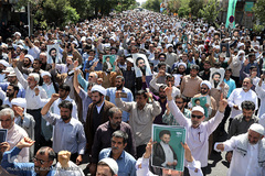 مراسم تشییع پیکر پاک مجاهد جانباز شهید حجت الاسلام سید «مهدی تقوی» از شهدای حادثه تروریستی مجلس در قم