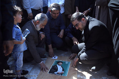 مراسم تدفین پیکر پاک مجاهد جانباز شهید حجت الاسلام سید «مهدی تقوی» از شهدای حادثه تروریستی مجلس در گلزار شهدای قم