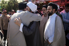 مراسم تدفین پیکر پاک مجاهد جانباز شهید حجت الاسلام سید «مهدی تقوی» از شهدای حادثه تروریستی مجلس در گلزار شهدای قم