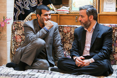 محمد عباسی و منصور قصری زاده در مراسم یادبود استاد فاطمیان 