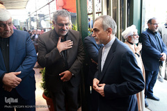 حسین فریدون در مراسم تشییع پیکر مرحوم حجت الاسلام «احمد احمدی»