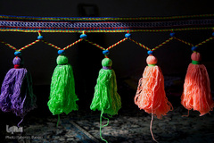 یکی از صنایع‌دستی تزیینی، کاربردی زنان بختیاری شیردنگ بافی است. شیردنگ بافی جنبه‌ خودمصرفی دارد. 
مواد اولیه عمده در تولید و بافت شیردنگ، انواع پشم‌های بهاره است که زنان عشایر با ظرافت خاصی توسط پیلی به‌ صورت رشته‌ نازکی می‌ریسند و پس ‌از آن به روش رنگرزی گیاهی(سنتی) به رنگ‌های شاد و با طراوت رنگ‌آمیزی کرده و بر اساس طرح های ذهنی شروع به بافت می‌کنند.