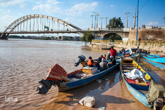 بالا آمدن سطح آب رودخانه کارون