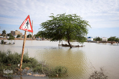 سیلاب در شهرستان کارون و تلاش برای مقابله با آن