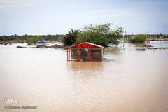سیلاب در شهرستان کارون و تلاش برای مقابله با آن