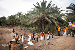 سیلاب در شهرستان کارون و تلاش برای مقابله با آن