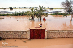 روستاهای گرفتار در سیل منطقه بامدژ