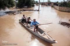 روستاهای گرفتار در سیل منطقه بامدژ