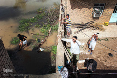 سیلاب در روستای «سید عباس» شوش