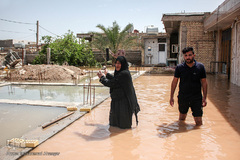سیلاب در روستای «سید عباس» شوش