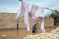 سیلاب در روستای «سید عباس» شوش