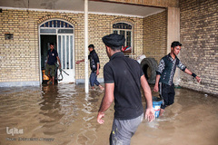 سیلاب در روستای «سید عباس» شوش