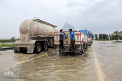 مسدود شدن جاده اهواز ـ شوش با بالا آمدن سطح آب