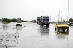 مسدود شدن جاده اهواز ـ شوش با بالا آمدن سطح آب