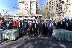 مراسم گلریزان جامعه ورزش برای کمک به مردم سیل‌زده