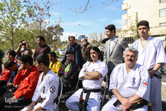 مراسم گلریزان جامعه ورزش برای کمک به مردم سیل‌زده