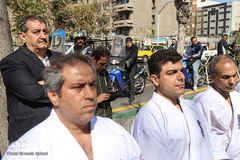 مراسم گلریزان جامعه ورزش برای کمک به مردم سیل‌زده