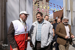 مراسم گلریزان جامعه ورزش برای کمک به مردم سیل‌زده