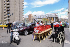 مراسم گلریزان جامعه ورزش برای کمک به مردم سیل‌زده