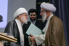 تودیع حجت‌الاسلام محمدحسن اختری، دبیر کل سابق و معارفه رضا رمضانی، دبیرکل جدید مجمع جهانی اهل بیت