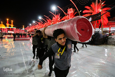 مفروش شدن بین الحرمین به فرش قرمز