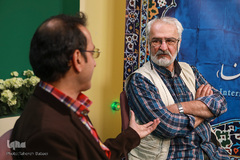 از راست وحید نیکخواه آزاد و فرزاد اژدری در نشست بررسی سینمای کودک