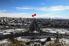 حماسه یوم الله ۲۲ بهمن از نمای برج آزادی