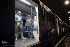 عملیات ضد عفونی کردن ناوگان حمل و نقل عمومی در تهران