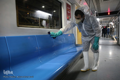 عملیات ضد عفونی کردن ناوگان حمل و نقل عمومی در تهران