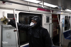 عملیات ضد عفونی کردن ناوگان حمل و نقل عمومی در تهران