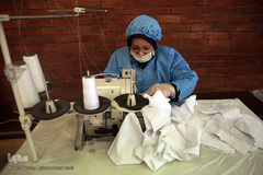 کارگاه خیریه تولید ماسک در تماشخانه «سرو»