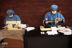 کارگاه خیریه تولید ماسک در تماشخانه «سرو»