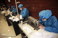 کارگاه خیریه تولید ماسک در تماشخانه «سرو»