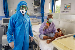 جشن روز طبیعت جهادگران در کنار بیماران کرونایی