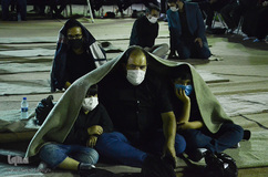 مراسم عزاداری شب سوم محرم در محوطه باز مصلی تبریز