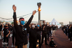 خیمه سوزان غروب عاشورا در میدان امام حسین(ع)