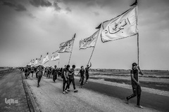 پیاده روی اربعین زائرین عراقی در مسیر بصره به کربلا