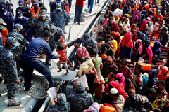 کوچ اجباری مسلمانان روهینگیایی به جزیره ای دورافتاده در بنگلادش