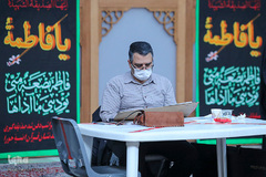 بداهه نگاری مشق سلیمانی در حرم شاهچراغ(ع)