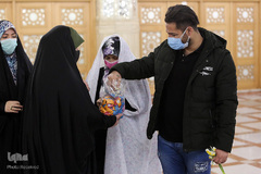 جشن ازدواج ۲۰زوج از خانواده های تحت پوشش خیریه شمیم مهرسبحان(شمس) در حرم مطهر رضوی