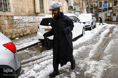 بارش کم سابقه برف در بیت المقدس