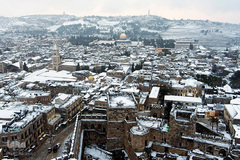 بارش کم سابقه برف در بیت المقدس