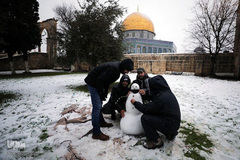 بارش کم سابقه برف در بیت المقدس