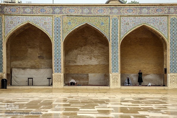 باران بهاری در مسجد تاریخی وکیل شیراز‎‎