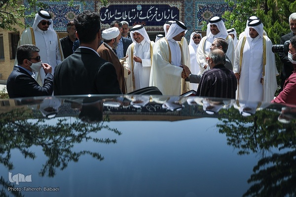دیدار حجت‌الاسلام والمسلمین محمد‌مهدی ایمانی‌پور، رئیس سازمان فرهنگ و ارتباطات اسلامی با عبدالرحمن بن حمد بن جاسم بن حمد آل ثانی، وزیر فرهنگ قطر