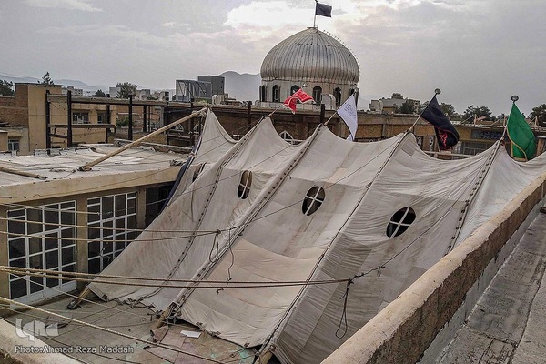 برپایی خیمه‌های عزا در زرقان استان فارس‎‎