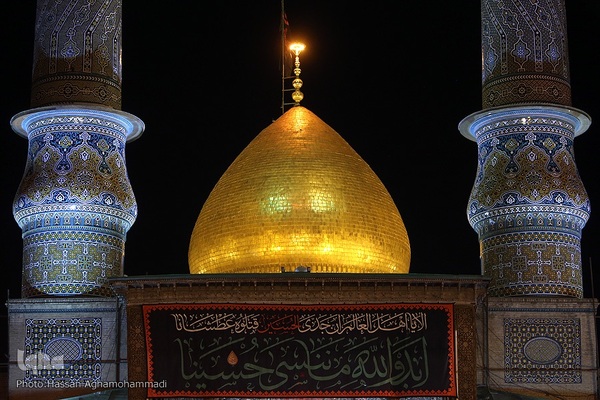 مراسم عزاداری چهارمین شب دهه اول محرم در صحن امام حسین(ع) حرم مطهر حضرت عبدالعظیم حسنی(ع) در شهر ری