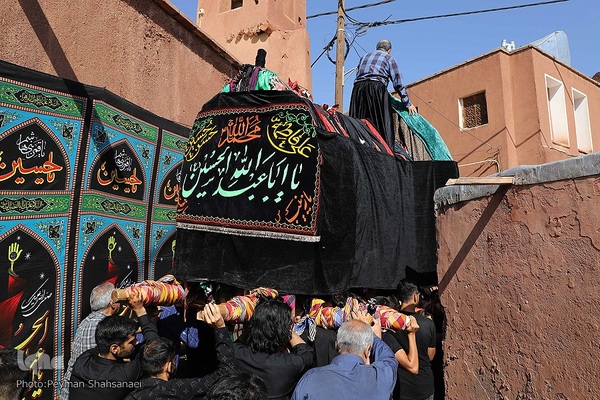 نخل‌گردانی روز عاشورا در روستای ابیانه