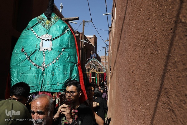 نخل‌گردانی روز عاشورا در روستای ابیانه