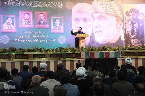 مراسم بزرگداشت سومین سالگرد شهادت سردار سپهبد شهید قاسم سلیمانی در حسینیه شهدای گمنام سپاه قائم آل محمد (عج) سمنان